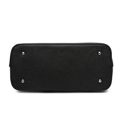 Dollcini Classic fekete nagy kapacitású női kézitáska - Elegáns vízálló PU bőr válltáska munkához, utazáshoz, Több színben