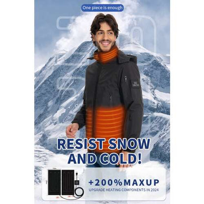 Dollcini Men's Heated Jacket – USB, Windproof Winter Coat [Powerbank sold separately]
