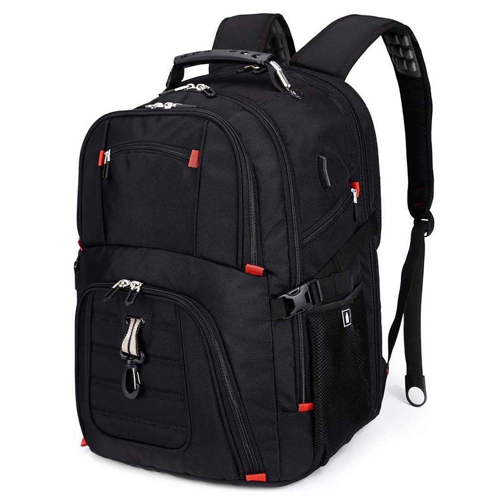 Dollcini Uniszex Laptop Hátizsák – Vízálló Utazóhátizsák, USB Töltőporttal, Fekete