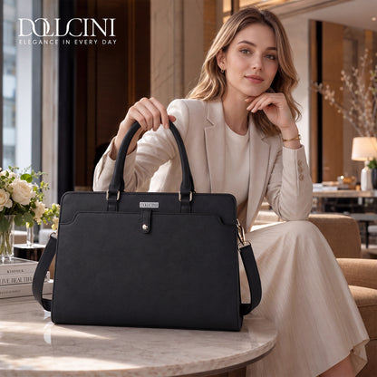 Dollcini Női Laptoptáska 15,6” – Elegáns Fekete Munkatáska