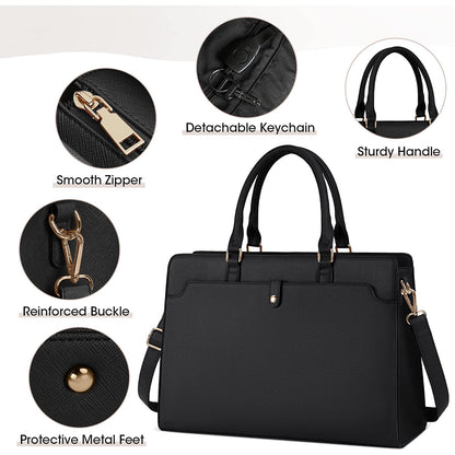 Dollcini Női Laptoptáska 15,6” – Elegáns Fekete Munkatáska