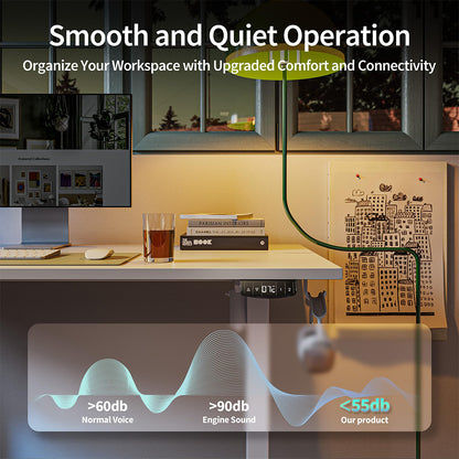Dollcini elektromosan állítható íróasztal – USB portokkal és ergonomikus kialakítással