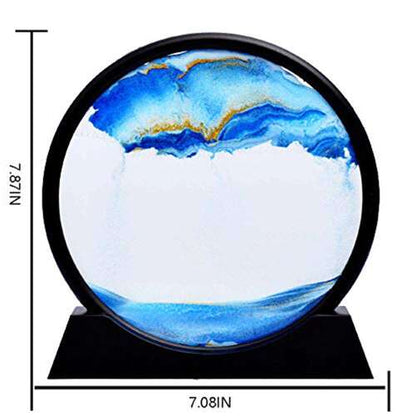 Dollcini Otthon 3D Mozgó Homokfestmény – Dinamikus Homokóra Dekor, 7"inch