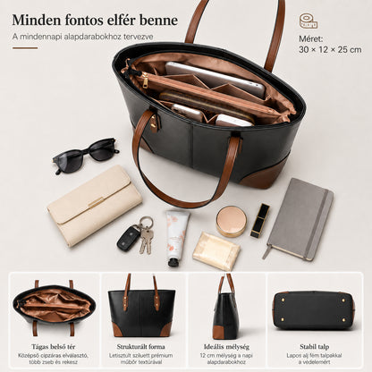 Dollcini, Ženska velika tote torba – v slogu Urban Simplicity, s zadrgo, za vsakodnevno uporabo