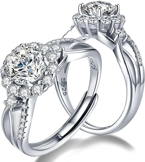Dollcini 1 Karátos Moissanite Gyűrű - 925 Ezüst, GRA Tanúsítvánnyal