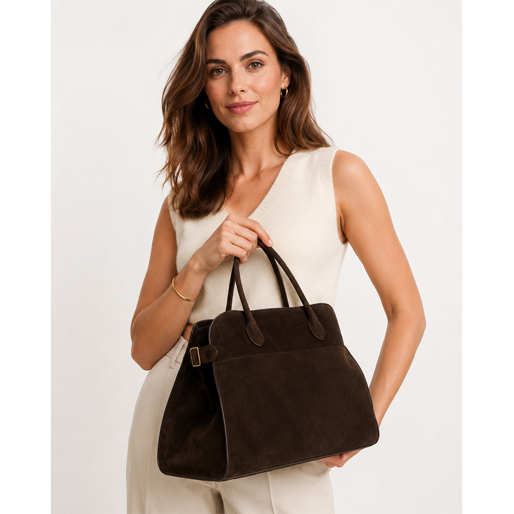 Dollcini Velúrhatású PU Női Kézitáska – Nagy Méretű Shopper Táska, Több Színben