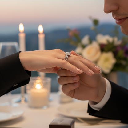 Dollcini 1 Karátos Moissanite Gyűrű - 925 Ezüst, GRA Tanúsítvánnyal
