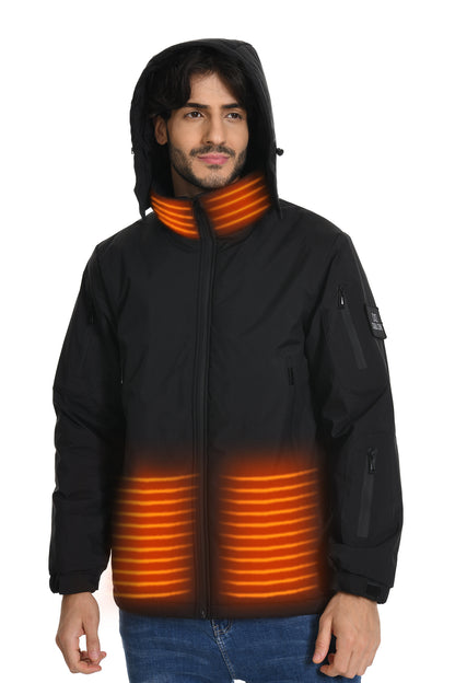 Dollcini Men's Heated Jacket – USB, Windproof Winter Coat [Powerbank sold separately]