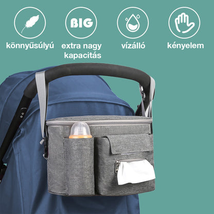 Dollcini Univerzális Babakocsi Táska – Pelenkatároló Rendszerező